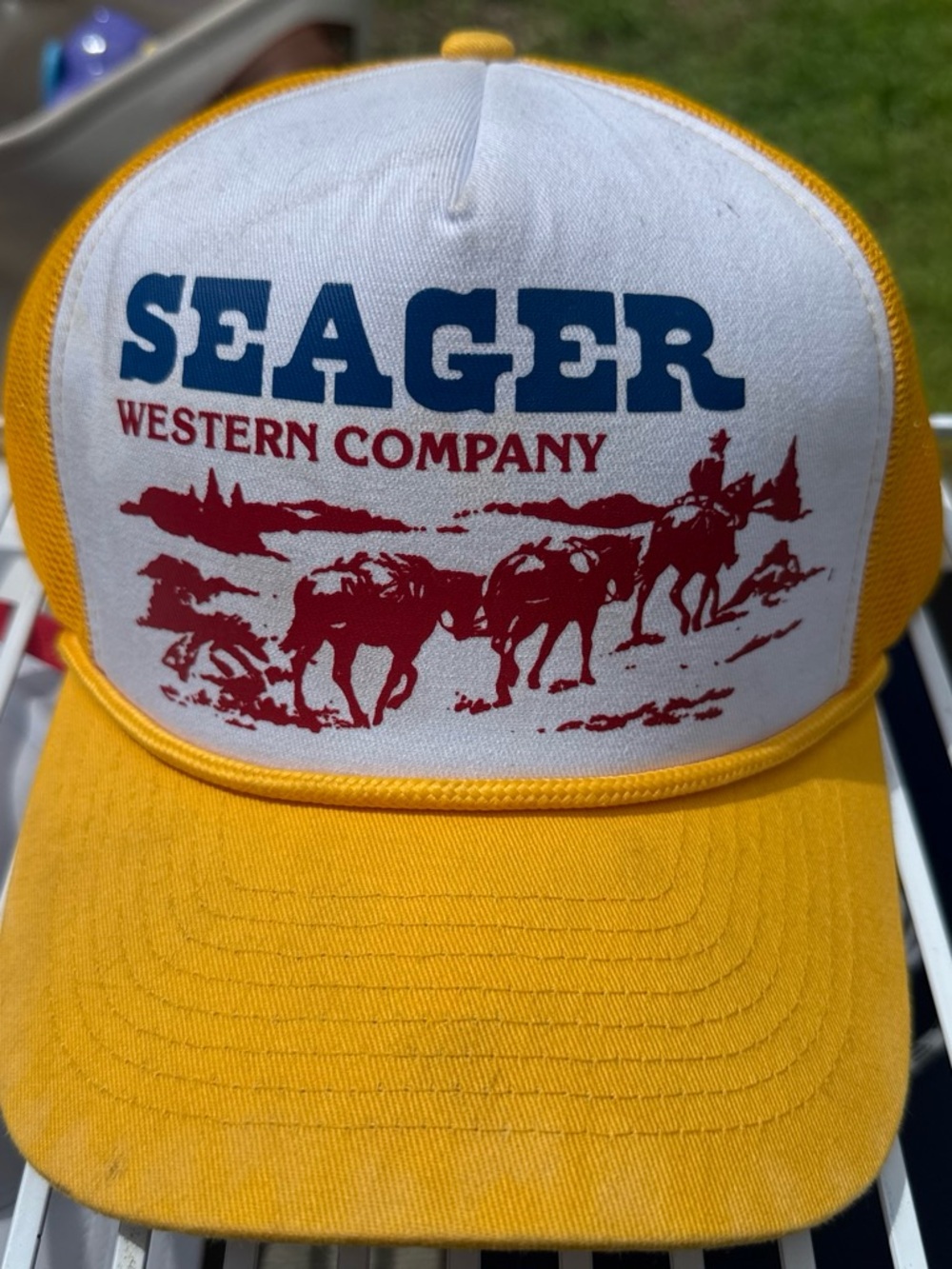 Seager Western Company Yellow Trucker Hat